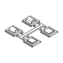 Glisseur guidage de fond inférieur Hawa Clipo/Porta, plastique, gris, kit de 4 pièces
