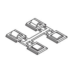 Glisseur guidage de fond inférieur Hawa Clipo/Porta, plastique, gris, kit de 4 pièces