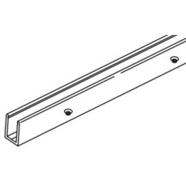 Profil de retenue vitrx fixe/rail de guidage Hawa Porta 100, aluminium, anodisé, perforé, L= 3500 mm