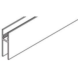 Glass suspension retainer profile 6500 mm, alu unanodized, undrilled (glass up to 16 mm)