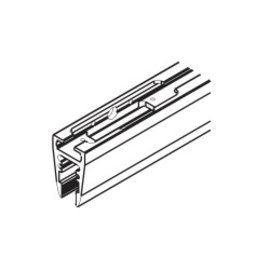 Glass suspension profile 1100 mm, alu unanodized, for sliding swing door left, with cutout