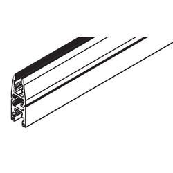 Glass suspension retainer profile 1100 mm, alu un- anodized,for sliding swing door left, with cutout