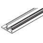 Bottom guide channel 3500 mm,alu plain anodized predrilled,with brush seal