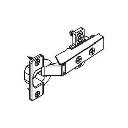 Concealed hinge, dull nickel finish, 120° (overlay doors), with fixing screws