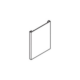Square cover plate, plastic, stainless-steel effect, 1 piece