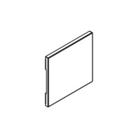 Square cover plate, for countercasing, plastic, stainless-steel effect (1 piece)