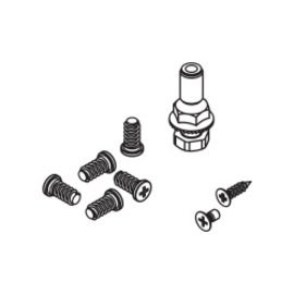 Guide pin and mounting screws, set for 1 fixing cup