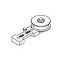 Guide pulley wheel, with fixing plate, short