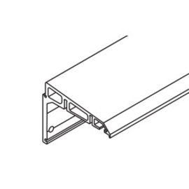 Angled profile support for two sliding level cut to size, alu unanodized, predrilled