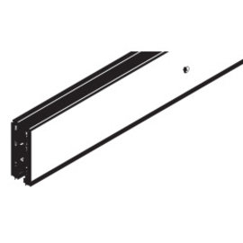 Glass suspension retainer profile 1100 mm, alu plain anod. brushed, for sliding swing door left, w. cutout (straight profile)
