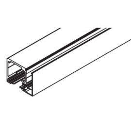 Top track set, 2500 mm, alu plain anodized, predrilled, for wall mounting