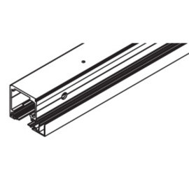 Top track set, 2500 mm, alu plain anodized, predrilled for integrated ceiling mounting and fixed glass profile