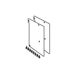 Front cover plates, alu plain anodized, for wall- fitting, with spacer profile, 1 pair