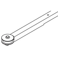 Guide pulley wheel, with fixing plate, extra long for Frontslide, matic, Symmetric, 2+2