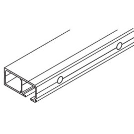 Rail de roulement, extension de distance +20 mm entre porte et paroi, aluminium, anodisé, percé, 2500 mm