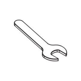 Disposable open-ended wrench, SW8, steel