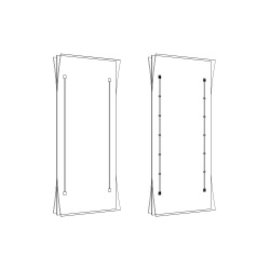Straightening fitting for stabilisation of 1 door,  door heights 1715-2275 mm, aluminium, black anodized, incl cover caps