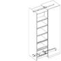 Tall unit extension Hawa Forte, type 380 mm, RAL 7035, carrying capacity 170 kg