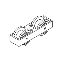 Laufwerk, 2-rollig, M10, Kunststoffrollen (Typ Junior 80 inox)