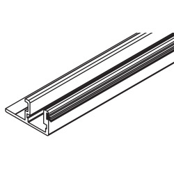 Bottom guide channel 3500 mm,alu plain anodized predrilled,with brush seal