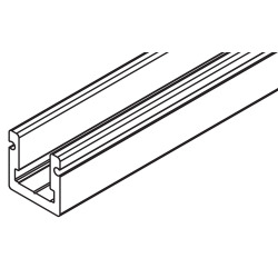 Bottom guide channel 6000 mm, alu plain ano- dized, undrilled, 16x16 mm