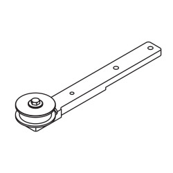 Guide pulley wheel, with fixing plate, long