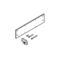 Limit stop and baseplate to surface mounted top door closer (straight profile)