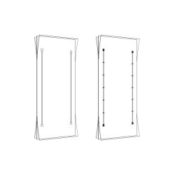 Straightening fitting for stabilisation of 1 door,  door heights 1215-1775 mm, aluminum, black anodized