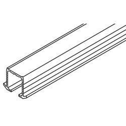 Rail de roulement simple Hawa Clipo 16, aluminium, à coller, L= 6000 mm