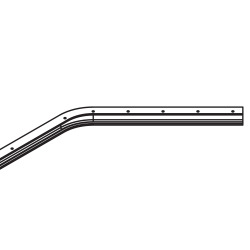 Rail de roulement 1500 mm, métal léger, anodisé cou- leur argent, cintré,gauche (Planfront 400-1500 mm)
