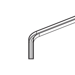 Rail de guidage 1500 mm, métal léger, anodisé cou- leur argent, cintré,droite (Planfront 400-1500 mm)
