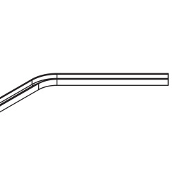 Rail de guidage 1500 mm, métal léger, anodisé cou- leur argent, cintré,gauche (Planfront 400-1500 mm)