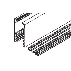 Profil de recouvrement 1200 mm, métal léger, non anodisé, 2 pcs. p. 1 profil horizontal, incl. joint caoutch. enclipsable