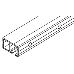 Rail de roulement, extension de distance +9 mm entre porte et paroi, aluminium, anodisé, percé, 6000 mm