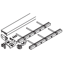 Kit de profil de fond inférieur Hawa Folding Concepta, 2 portes, aluminium, anodisé