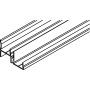 Rail de guidage double, aluminium, anodisé, percé, L= 2500 mm